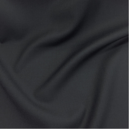 Ткань костюмная шерстяная летняя Loro Piana черного цвета с синеватым отливом