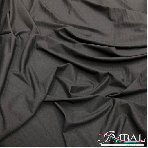 Ткань костюмная шерстяная стрейч темно-серого цвета легкий меланж
