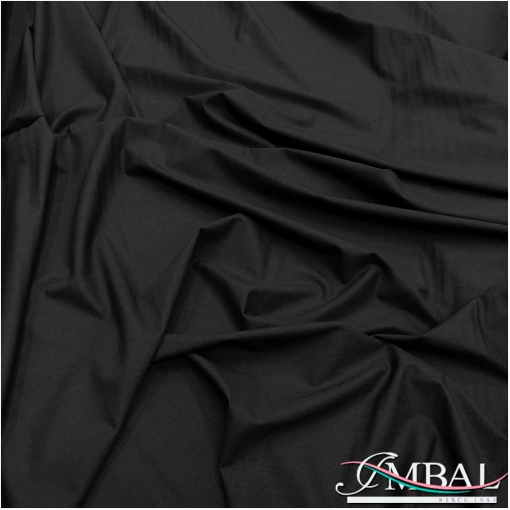 Ткань костюмная легкая шерстяная стрейч черного цвета