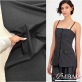 Ткань костюмная шерстяная стрейч Sportmax продольные черно-серые полоски 