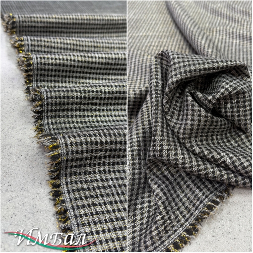 Ткань костюмно-плательная стрейч PRADA мелкая нарядная клетка