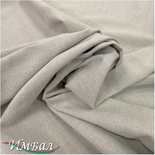 Лен костюмно-плательный мягкий стрейч серо-бежевого цвета
