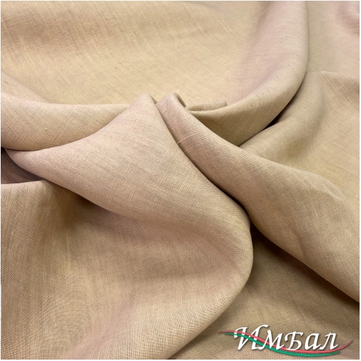 Лен костюмный меланжевый бисквитно-персикового цвета