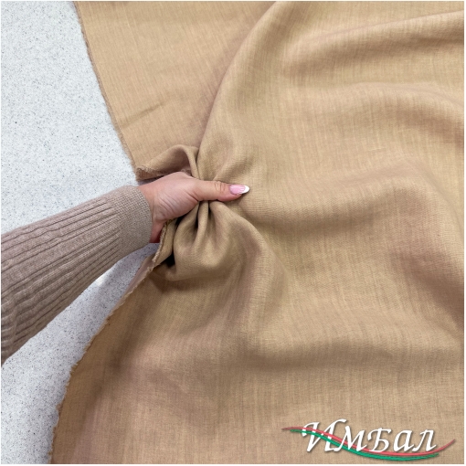 Лен костюмный меланжевый бисквитно-персикового цвета