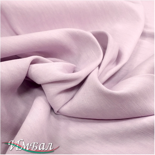 Лен плательный мягкий стрейч сиренево-розового цвета