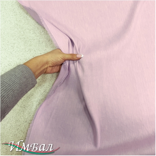 Лен плательный мягкий стрейч сиренево-розового цвета