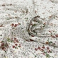 Вискоза штапель нарядная с люрексом цветочный принт на ванильном фоне