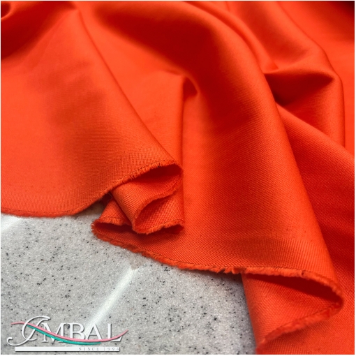 Ткань костюмная стрейч поливискоза оранжево-кораллового цвета