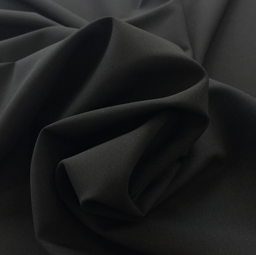 Ткань костюмная Valentino шерстяная бистрейч черного цвета 
