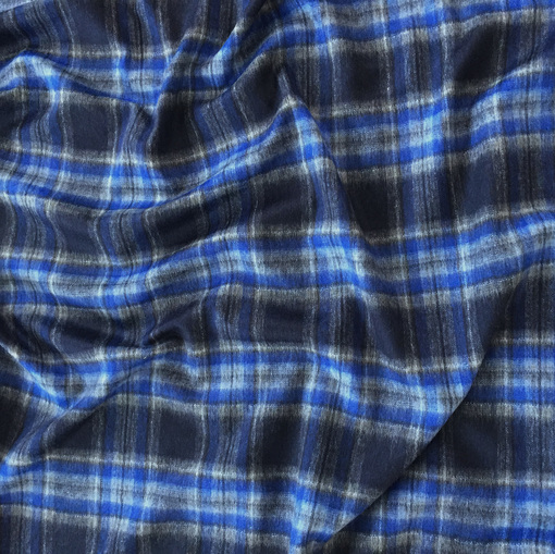  Ткань костюмная шерстяная Burberry клетка в синих тонах
