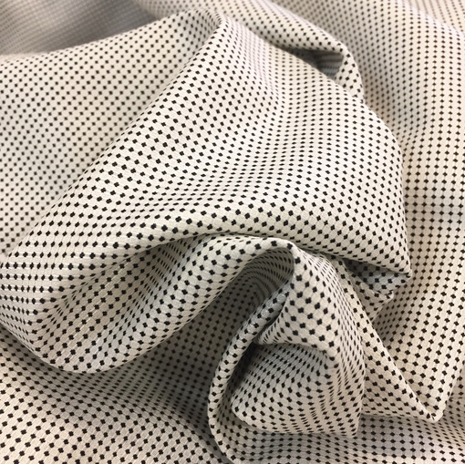 Ткань костюмная Chanel шерсть с шелком мелкие точки на молочном фоне 