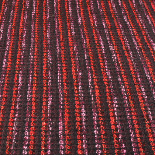 Костюмно-пальтовая шанель в красно-баклажановых тонах с люрексом