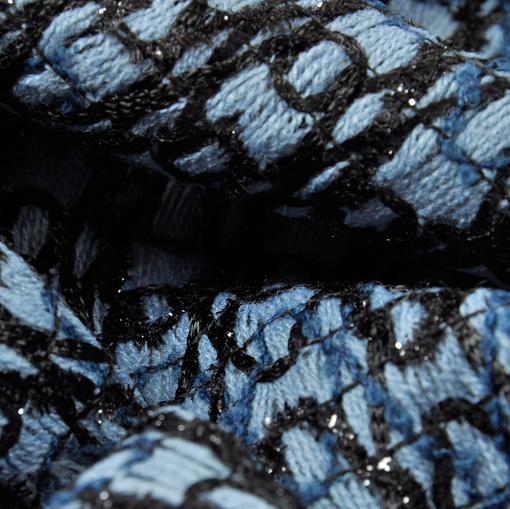 Эксклюзивная костюмная нарядная ткань серо-голубого цвета с люрексом