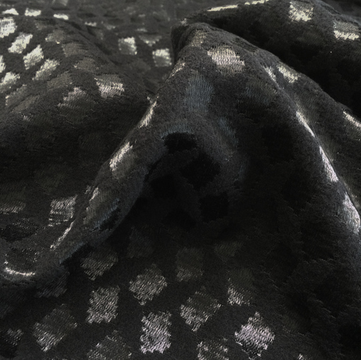 Жаккард пальтово-костюмный чёрного цвета двухсторонний