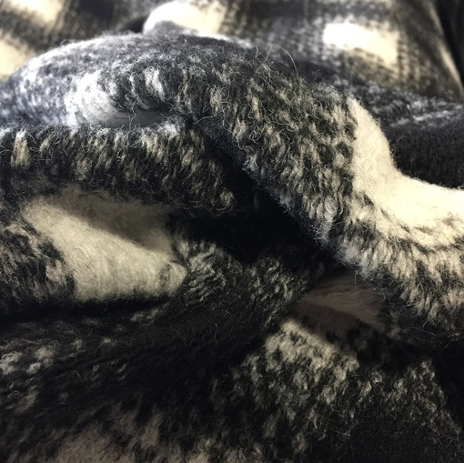 Ткань пальтовая принт Burberry в черно-молочных тонах
