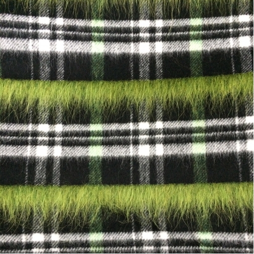 Ткань пальтово-костюмная с зеленой ворсовой полосой