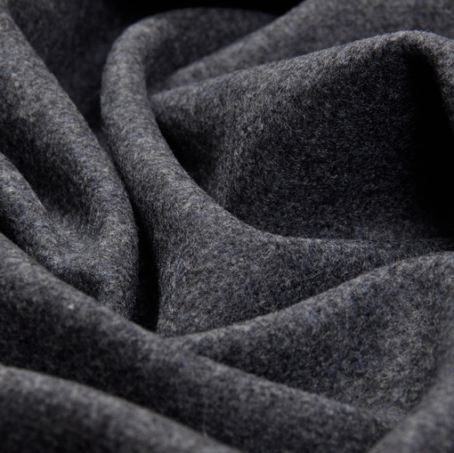 Темно-серая шерстяная пальтово-костюмная ткань