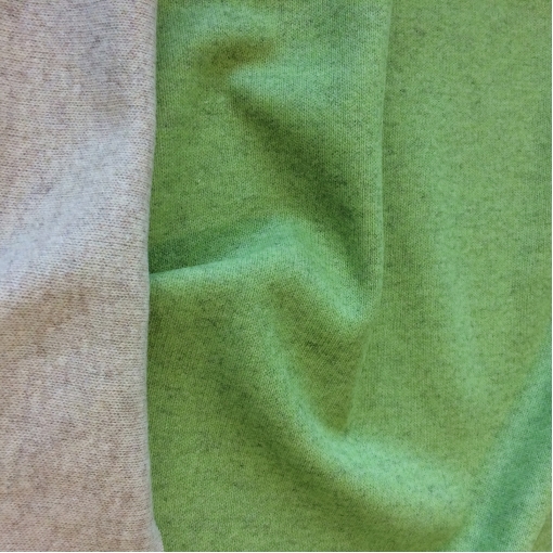 Джерси шерстяное двухстороннее плотное  светло-зеленого / песочного цвета
