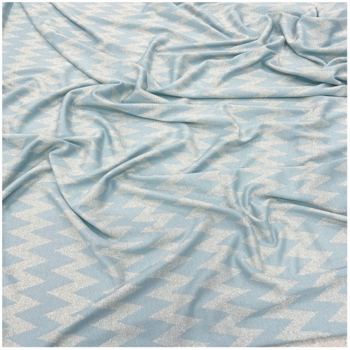 Джерси нарядное стрейч дизайн Missoni с люрексом серебристо-голубого цвета