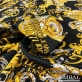 Хлопок рубашечный стрейч принт Versace золотые и белые вензеля на черном  фоне