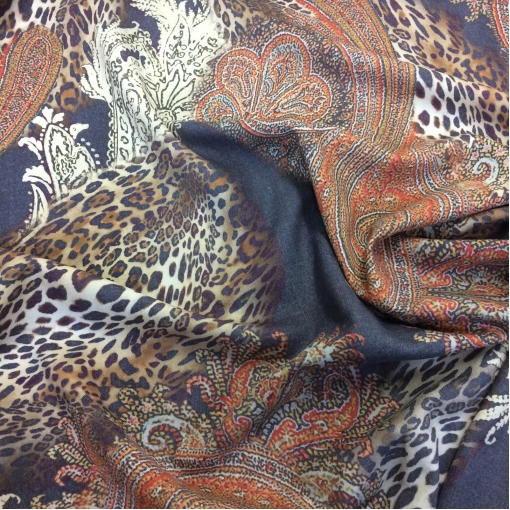Ткань плательная принт ETRO леопард с огурцами