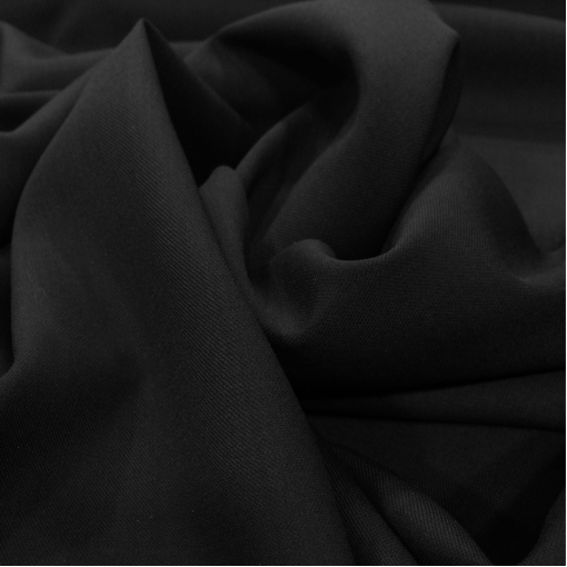 Ткань костюмная шерстяная стрейч Cerruti черного цвета