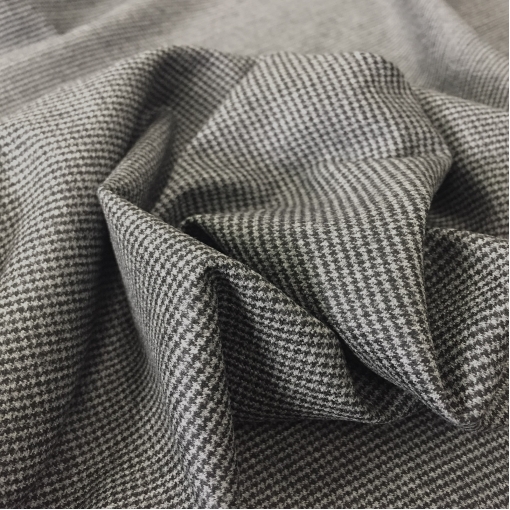 Ткань костюмная шерсть с кашемиром принт Prada серый меланжевый пье-де-пуль