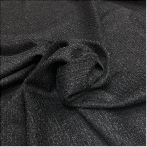 Ткань костюмная стрейч меланжевая серо-черная полоска