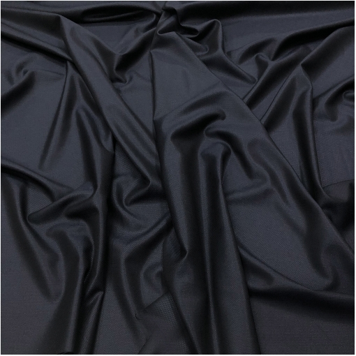 Ткань костюмно-плательная жаккардовая шерсть с шелком сине-черного цвета