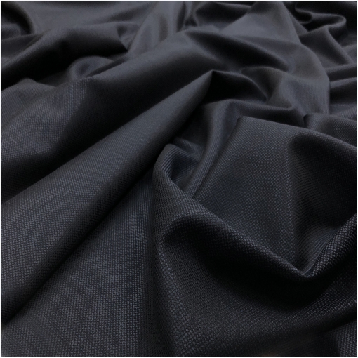 Ткань костюмно-плательная жаккардовая шерсть с шелком сине-черного цвета