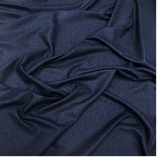 Ткань костюмная тонкая  чернильно-синяя "рогожка" 