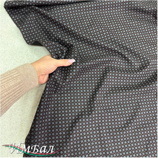 Ткань костюмная фланелевая стрейч дизайн Prada мелкая геометрия
