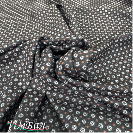 Ткань костюмная фланелевая стрейч дизайн Prada мелкая геометрия