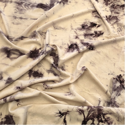 Ткань шерстяная плательная стрейч дизайн Isabel Marant с эффектом кракелюра в свекольно-ванильной гамме
