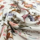 Вискоза купро плательная принт Blumarine букеты с бабочками на ванильном фоне