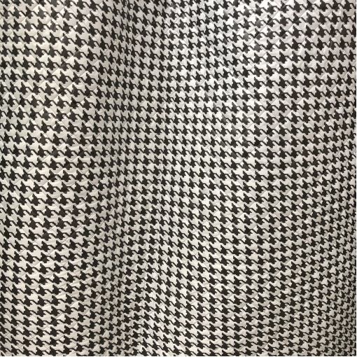Ткань курточная стеганная двухсторонняя принт D&G черно-белый пье-де-пуль