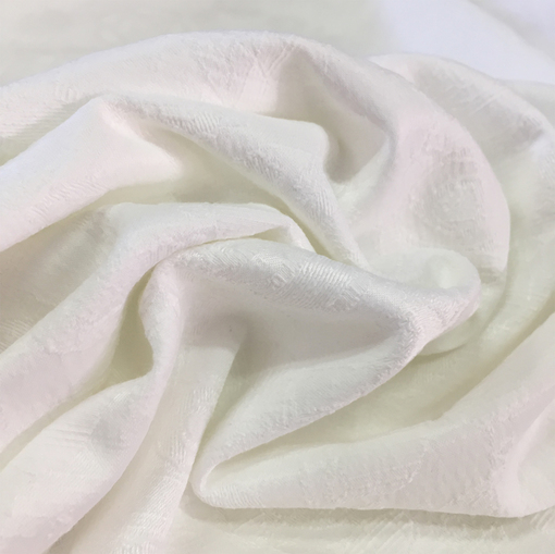 Жаккард хлопковый Armani стрейч белый цветочный орнамент