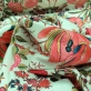 Хлопок атлас принт Blumarine пионы на мятном фоне