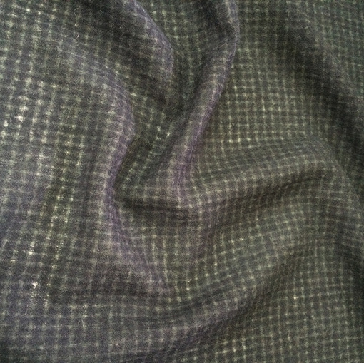 Ткань костюмная Prada тонкая шерсть с шелком черная клетка              