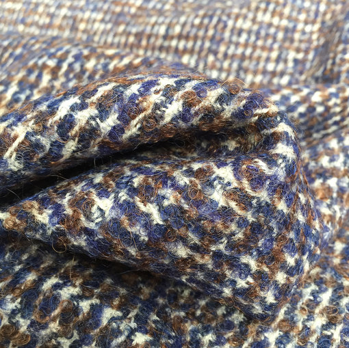 Ткань пальтово-костюмная сине-коричневая клетка Burberry