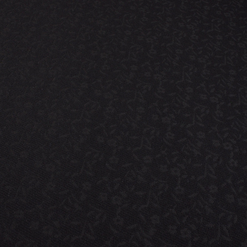 Пальтово-костюмный жаккард черного цвета в мелкие цветы
