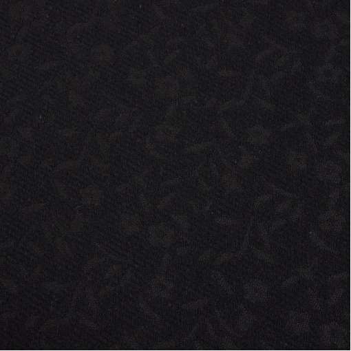 Пальтово-костюмный жаккард черного цвета в мелкие цветы