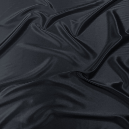 Шелк атласный черного цвета с синим отливом