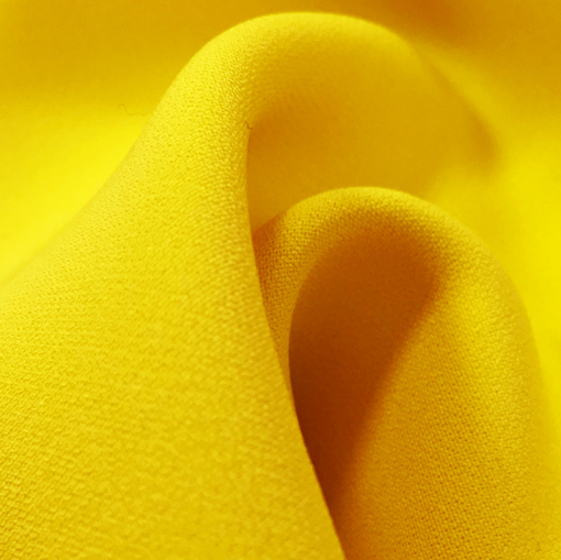 Шёлк креп костюмно-плательный стрейч жёлто-лимонного цвета