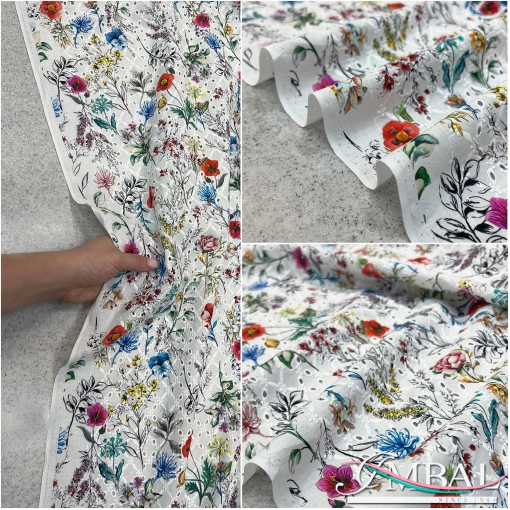 Кружевное шитье дизайн Blumarine хлопковое цветочный ансамбль на белом фоне
