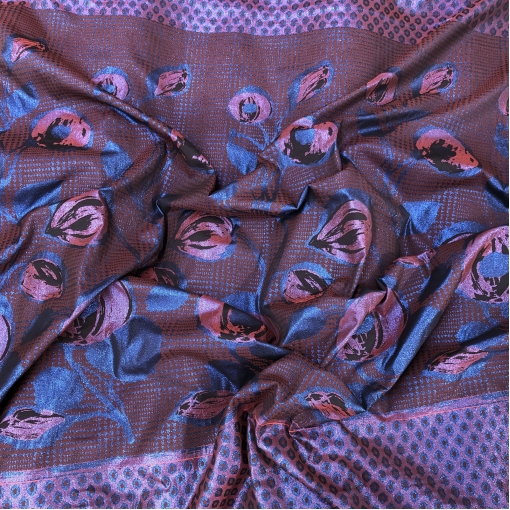 Жаккард нарядный дизайн Ferragamo купон в бордово-синей гамме