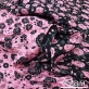 Жаккард нарядный стрейч дизайн Prada двухсторонний чёрно-розовые цветы