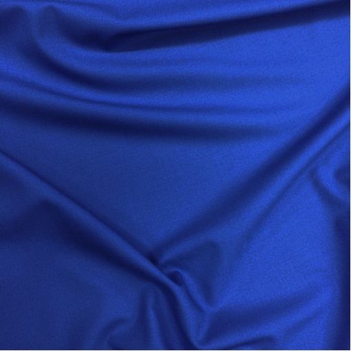 Ткань костюмная шерстяная стрейч Valentino средне-синего цвета с отливом