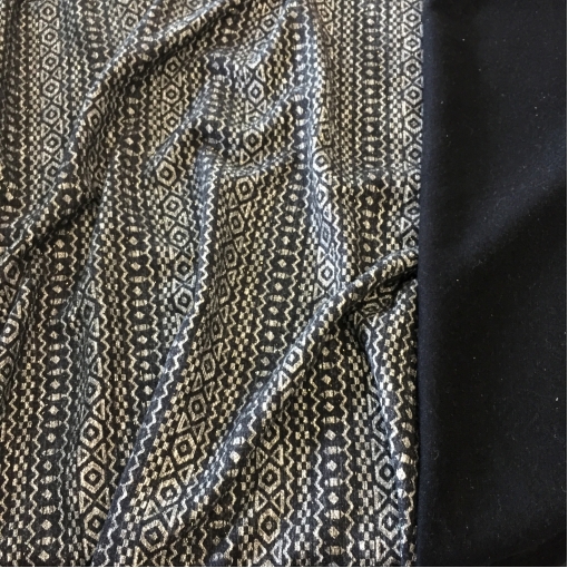 Ткань пальтовая дизайна Ralph Lauren черно-белый узор с легким люрексом
