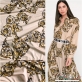 Трикотаж хлопковый стрейч дизайн Versace Jeans Couture вензеля на песочном фоне 